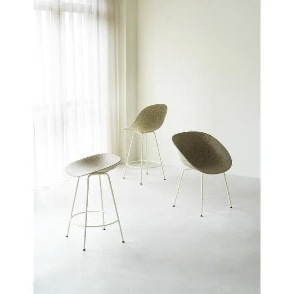 Mat Barstol Med Ryg 65 cm Creme/Stål/Hamp