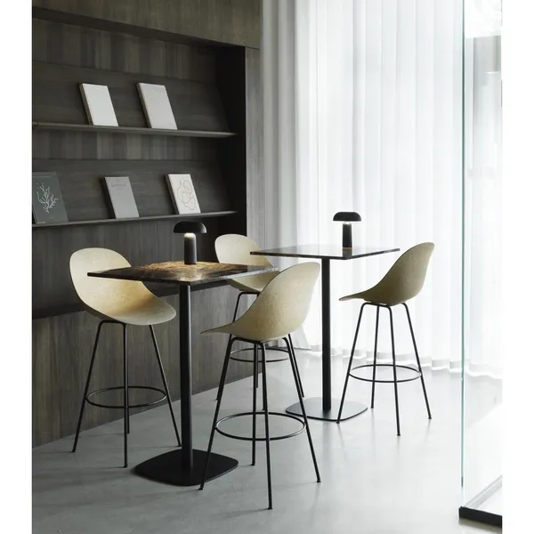 Mat Barstol Med Ryg 65 cm Creme/Stål/Hamp