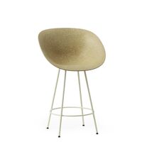 Matt Bar Stool With Armrests 65 cm Cream/ Steel/Hemp