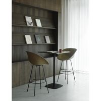 Matt Bar Stool With Armrests 65 cm Cream/ Steel/Hemp