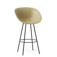Matt Bar Stool With Armrests 65 cm Black/Steel/Hemp