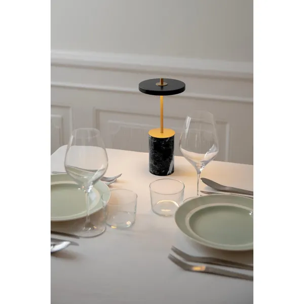 Asteria Move Bærbar Lampe Mini Sort Marmor