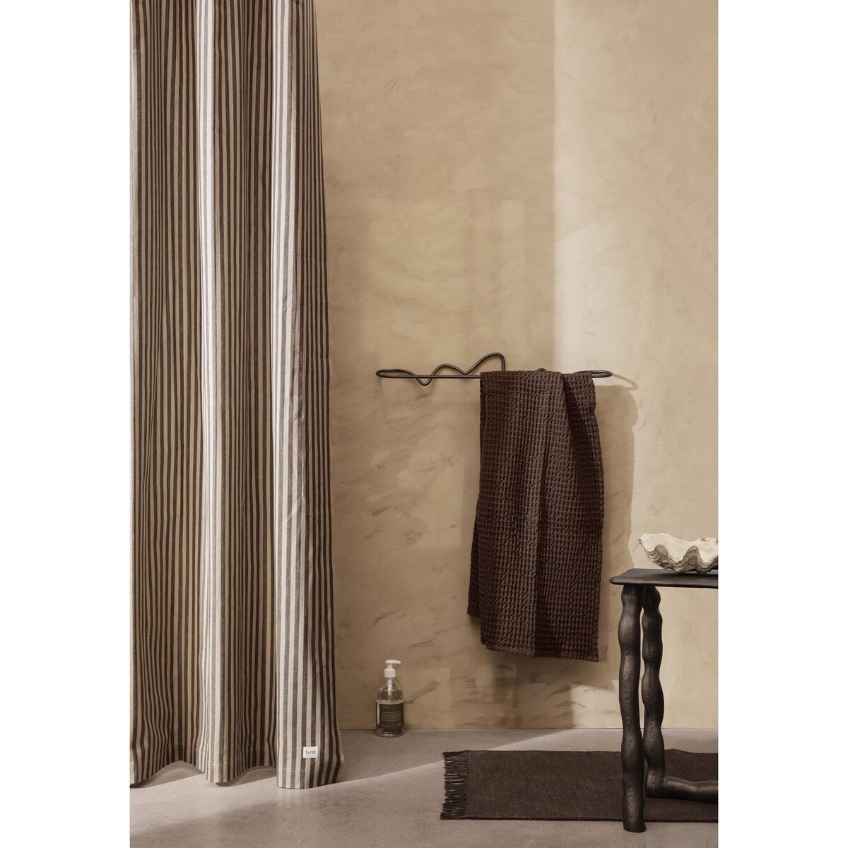 Rideau de Douche Chambray Sable/Blanc Cassé