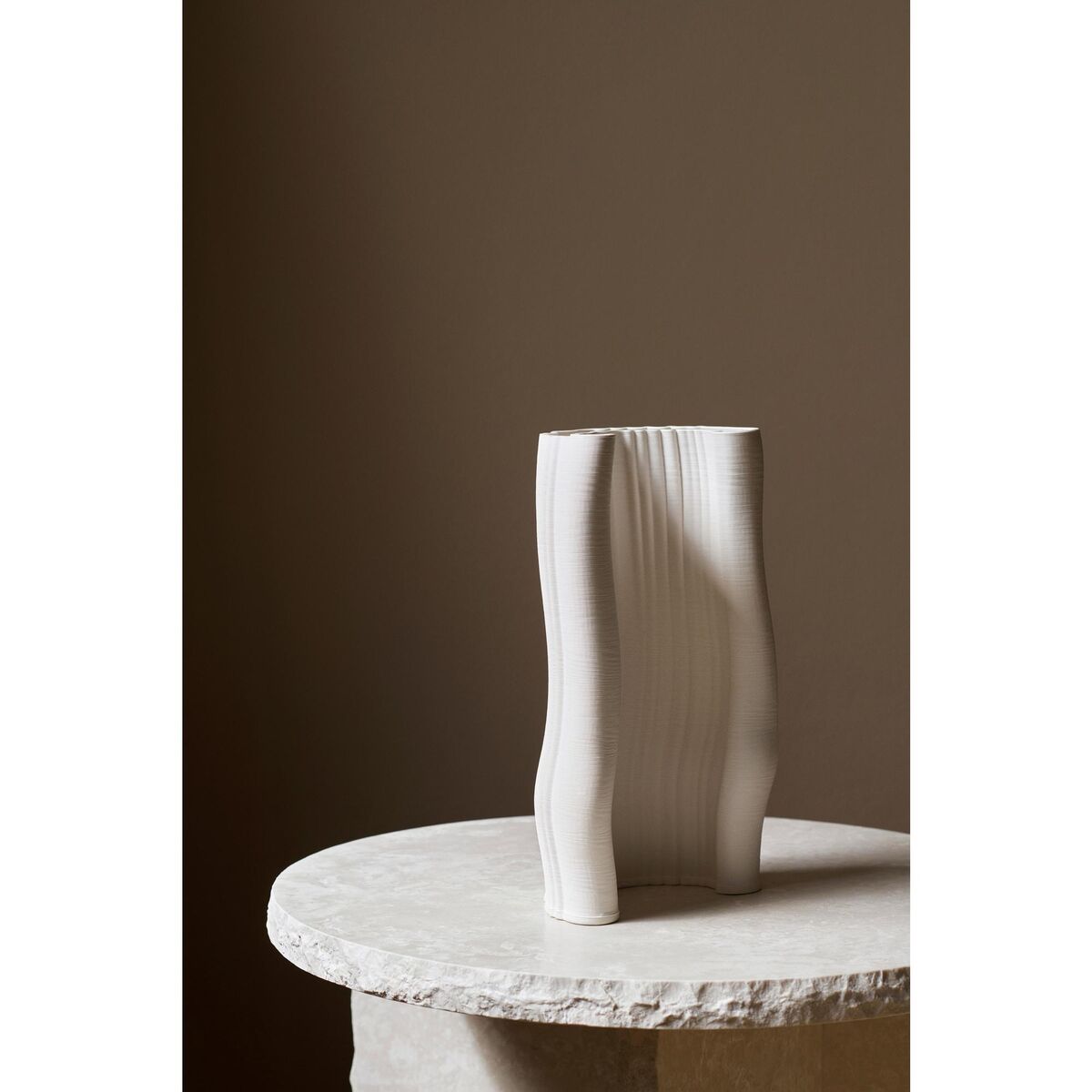 Vase Moire Blanc Cassé