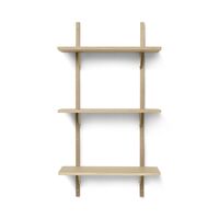 Sector Shelf Triple Narrow Oak/Brass