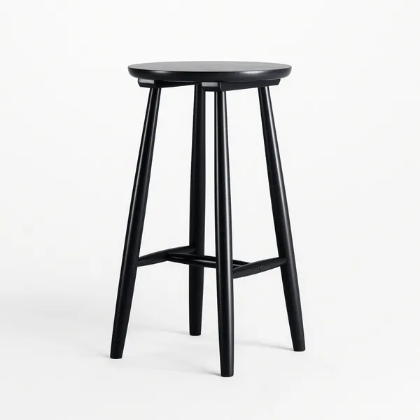 Wood H23 Bar Stool Black