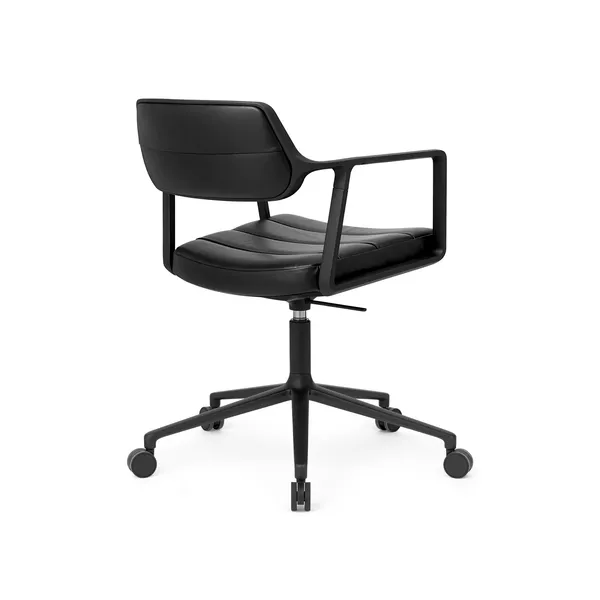 453 Swivel+ Drejestol med Hjul Sort/Sort Læder