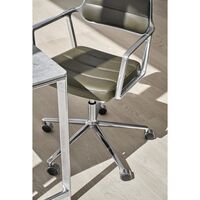453 Swivel+ Drejestol med Gulvglidere Aluminium/Sort Læder