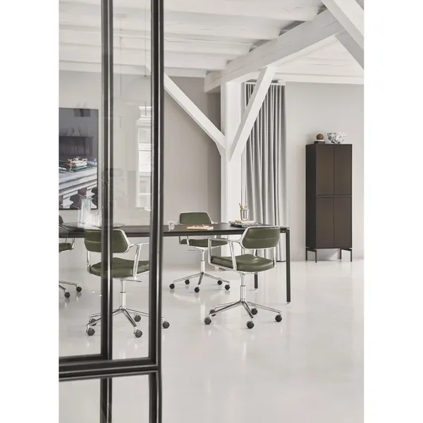 453 Swivel+ Drejestol med Hjul Aluminium/Bosco Green