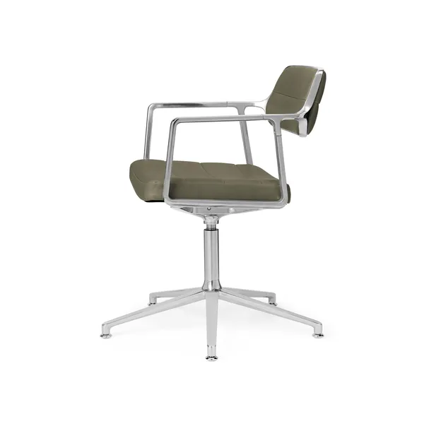453 Swivel+ Drejestol med Gulvglidere Aluminium/Bosco Green