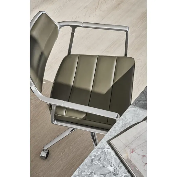 453 Swivel+ Drejestol med Hjul Aluminium/Dark Sand