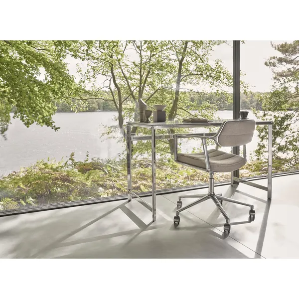 453 Swivel+ Drejestol med Gulvglidere Aluminium/Dark Sand