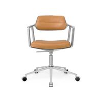 453 Swivel+ Drejestol med Hjul Aluminium/Kamel Læder