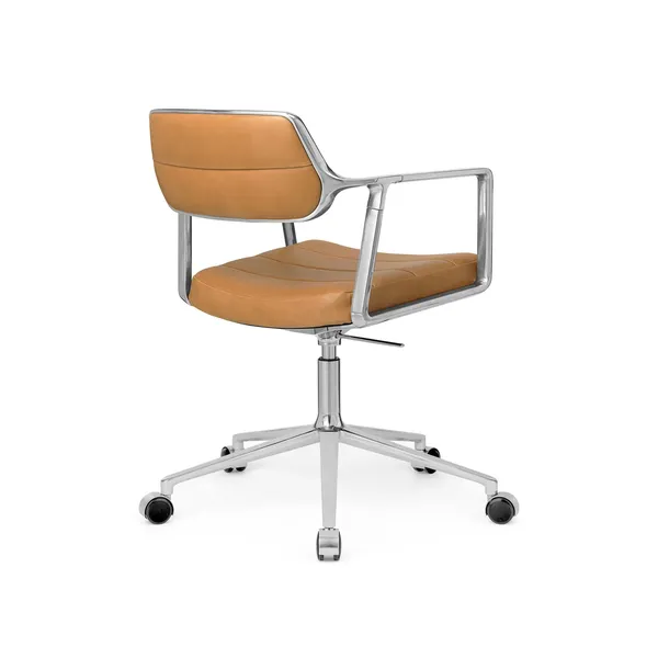 453 Swivel+ Drejestol med Hjul Aluminium/Kamel Læder