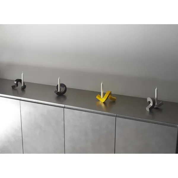 Crooked One Candlestick Warm Gray
