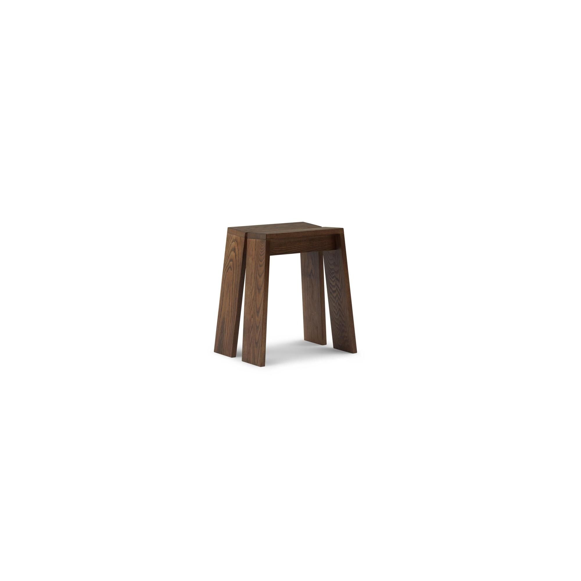 Tabouret Clair Chêne Frêne Laqué Brun