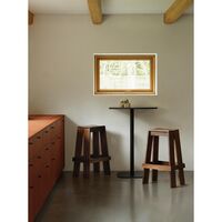 Light Bar Stool H75 Brown Lacquered Ash