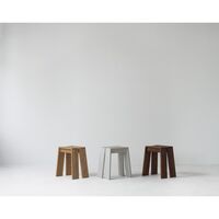 Light Bar Stool H75 Brown Lacquered Ash