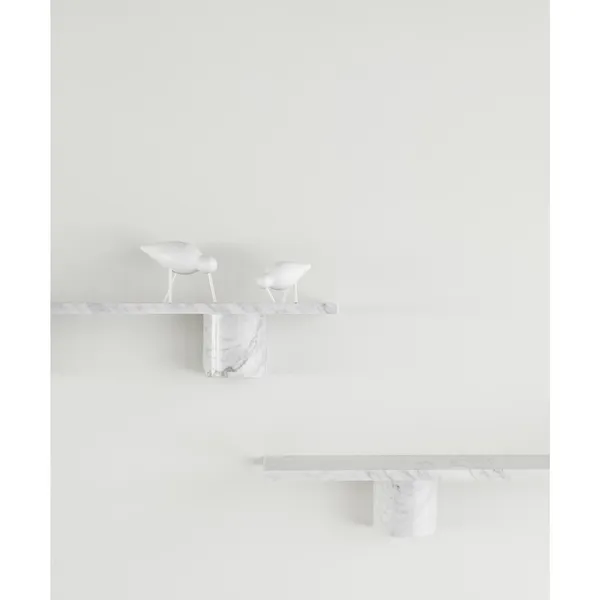 Stone Shelf 120 cm White Marble
