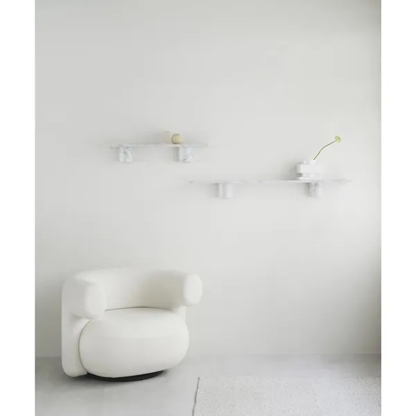 Stone Shelf 120 cm White Marble