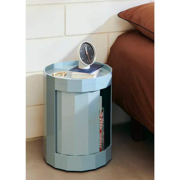 Facet 101 Side Table With Feet/Wheels High Misty Blue