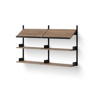 Office Shelf 900 Walnut & Black
