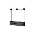 Wardrobe Shelf 2 Reol Med Skuffer Sort Ask