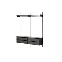 Wardrobe Shelf 2 Reol Med Skuffer Sort Ask