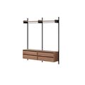 Wardrobe Shelf 2 Bookcase With Drawers Walnut