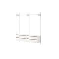 Wardrobe Shelf 2 Bookcase With Drawers White