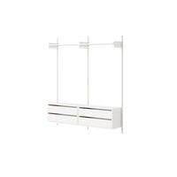 Wardrobe Shelf 2 Bookcase With Drawers White