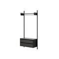 Wardrobe Shelf 1 Reol Med Skuffer Sort Ask