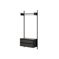 Wardrobe Shelf 1 Reol Med Skuffer Sort Ask
