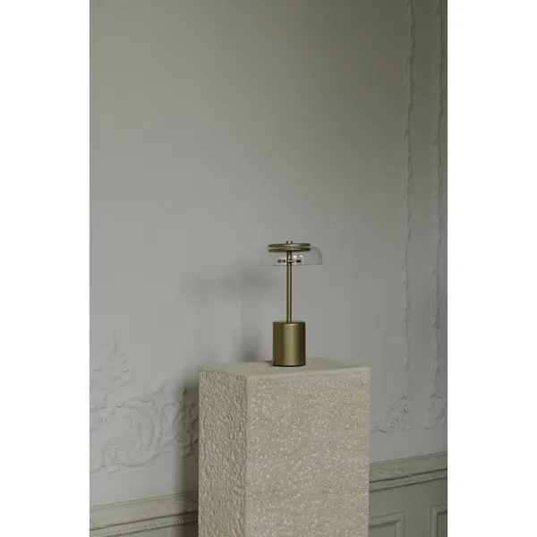 Blossi Bærbar Lampe Mini Nordisk Gull/ Klar