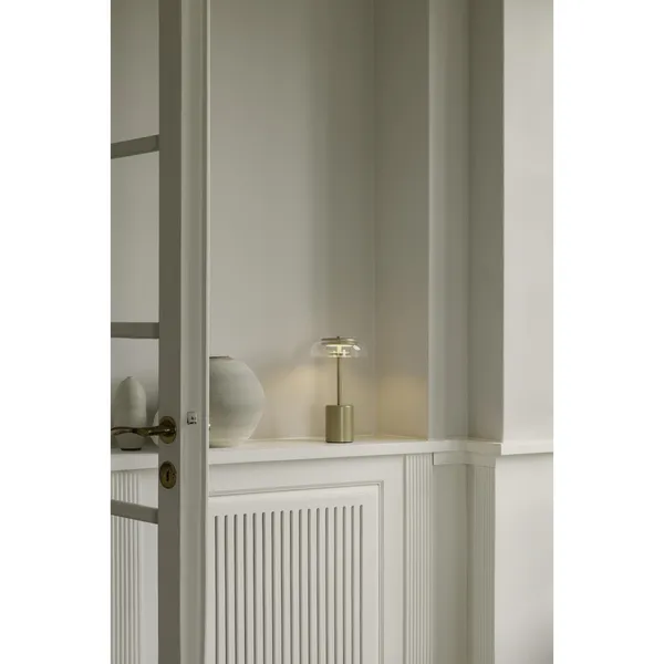 Blossi Bærbar Lampe Mini Nordisk Gull/ Klar