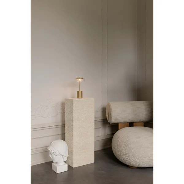 Blossi Bærbar Lampe Mini Nordisk Gull/ Klar