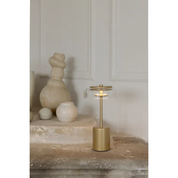 Blossi Bærbar Lampe Mini Nordisk Gull/ Klar
