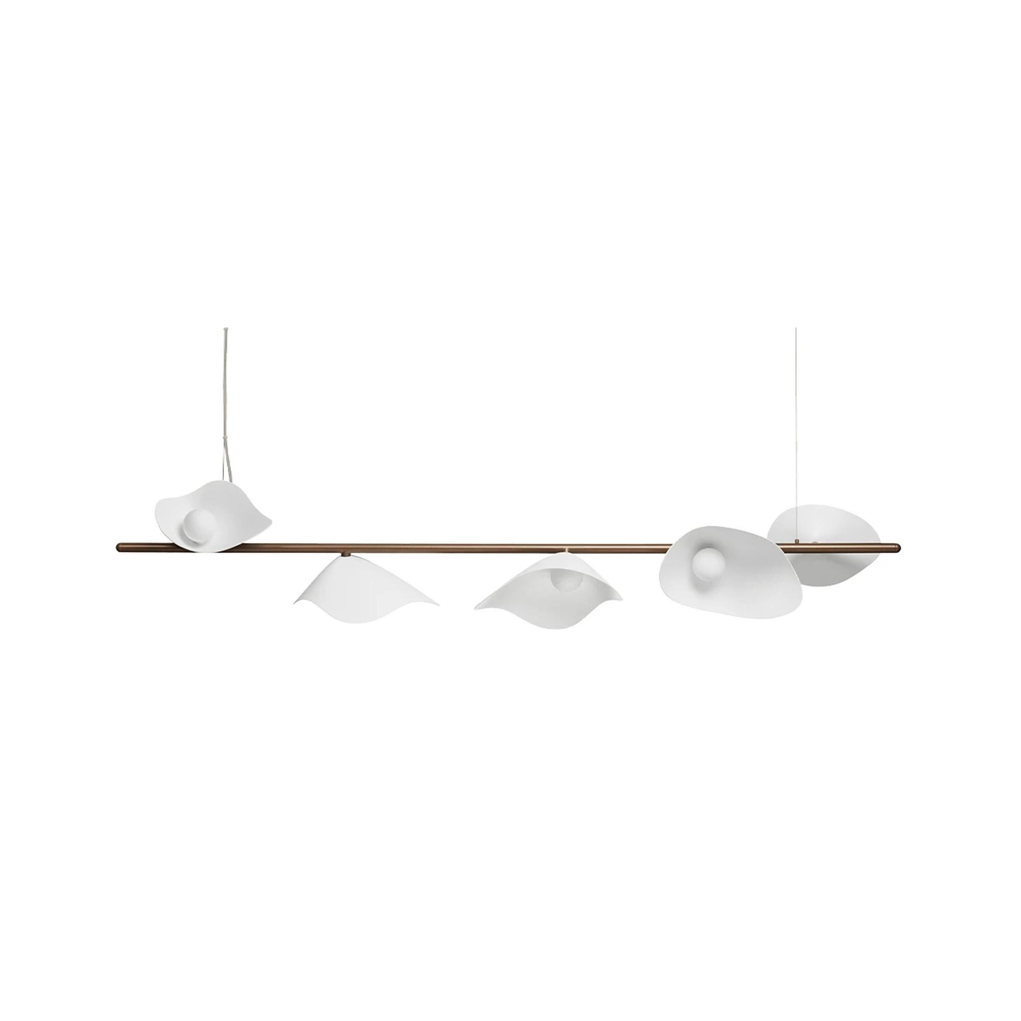 Florii 5 Suspension Linéaire Bronze Foncé/Blanc