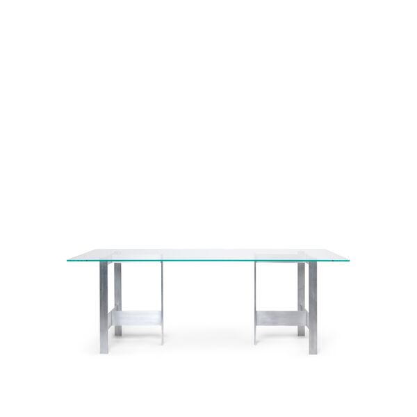 Lager Eettafel 90x200 Glas/ Aluminium