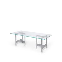 Lager Table à Manger 90x200 Verre/ Aluminium