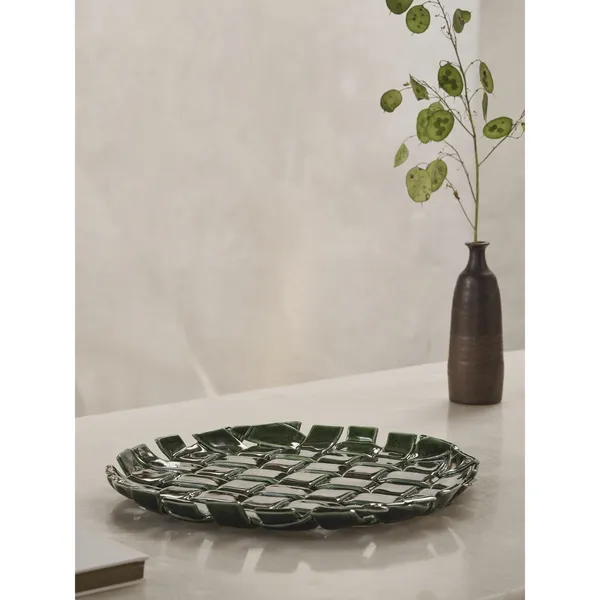 Plait Dish Emerald Green