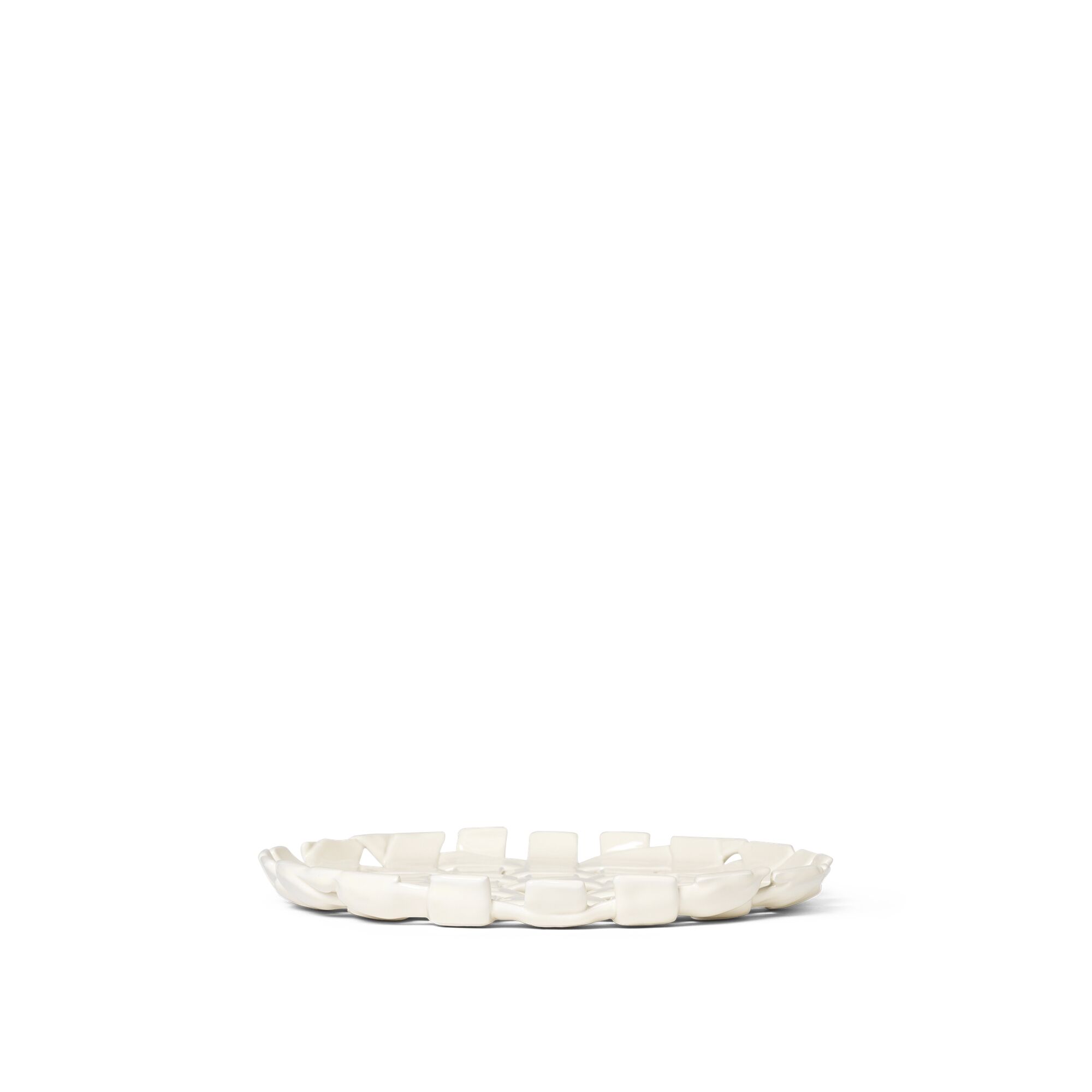 Plateau Tressé Blanc Cassé