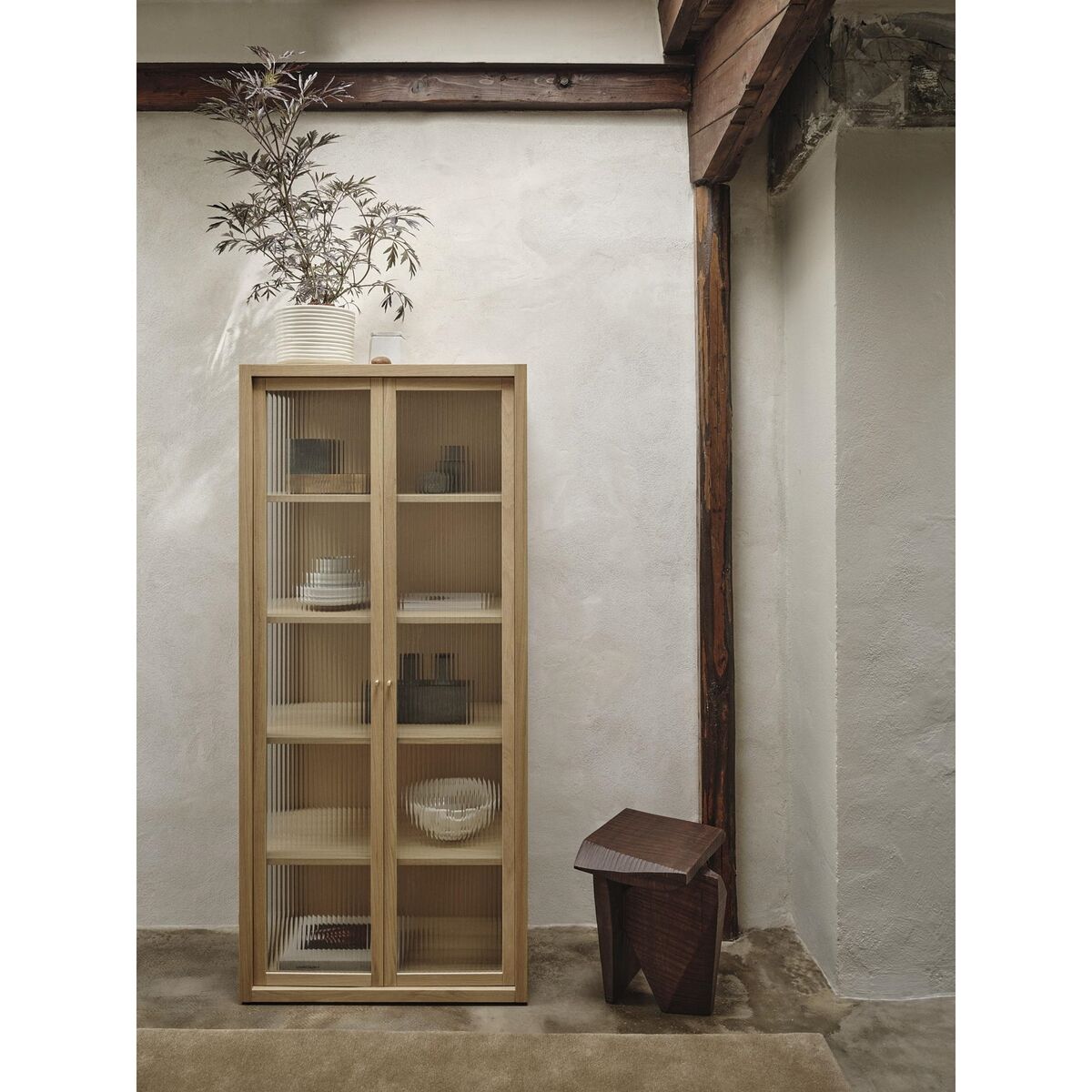 Rietvitrine Naturel Eiken