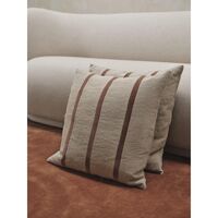 Senti Stribet Pude Linned/Carob Brown