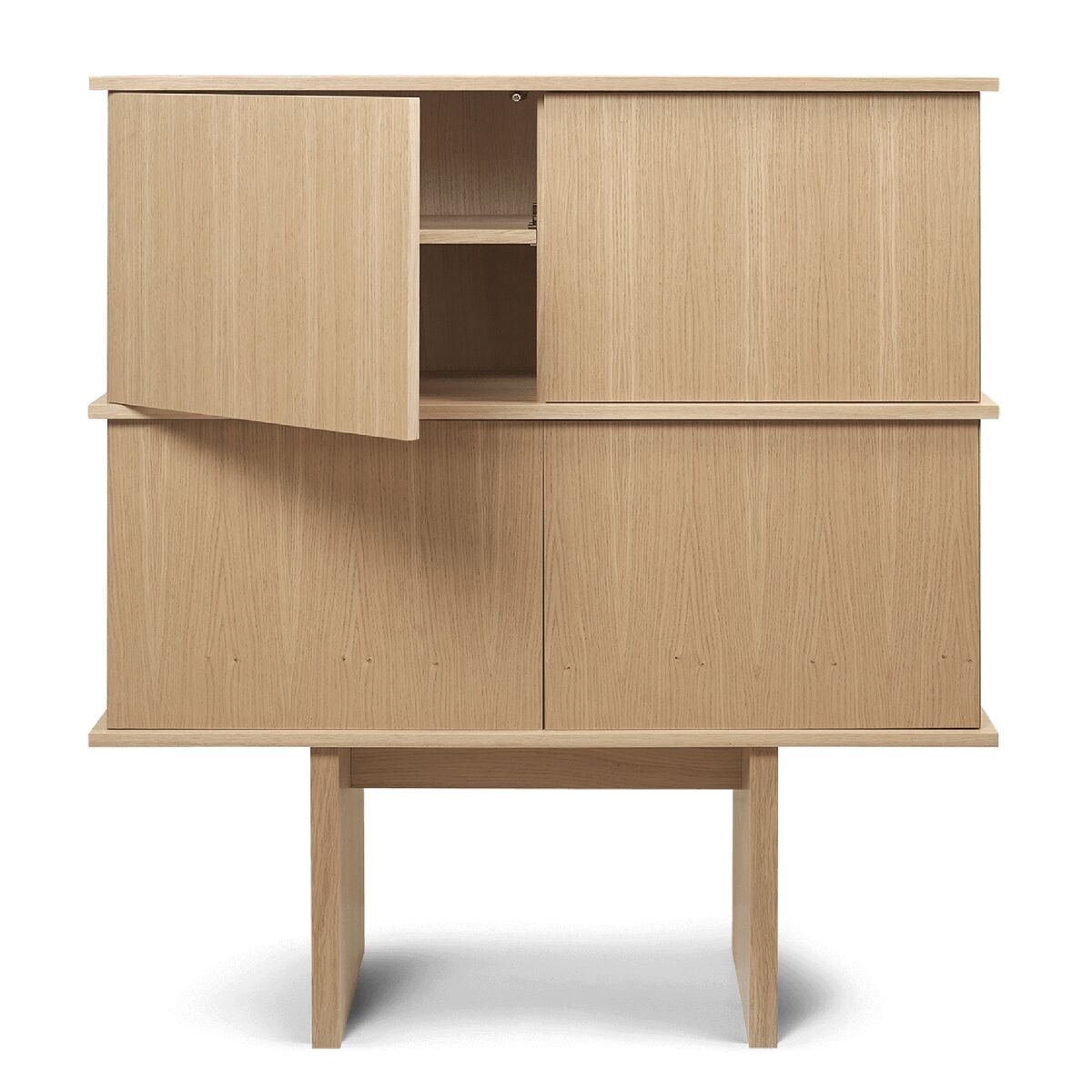 Stelzen-Sideboard, Doppelt, Natureiche