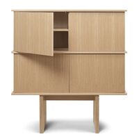 Stelzen-Sideboard, Doppelt, Natureiche
