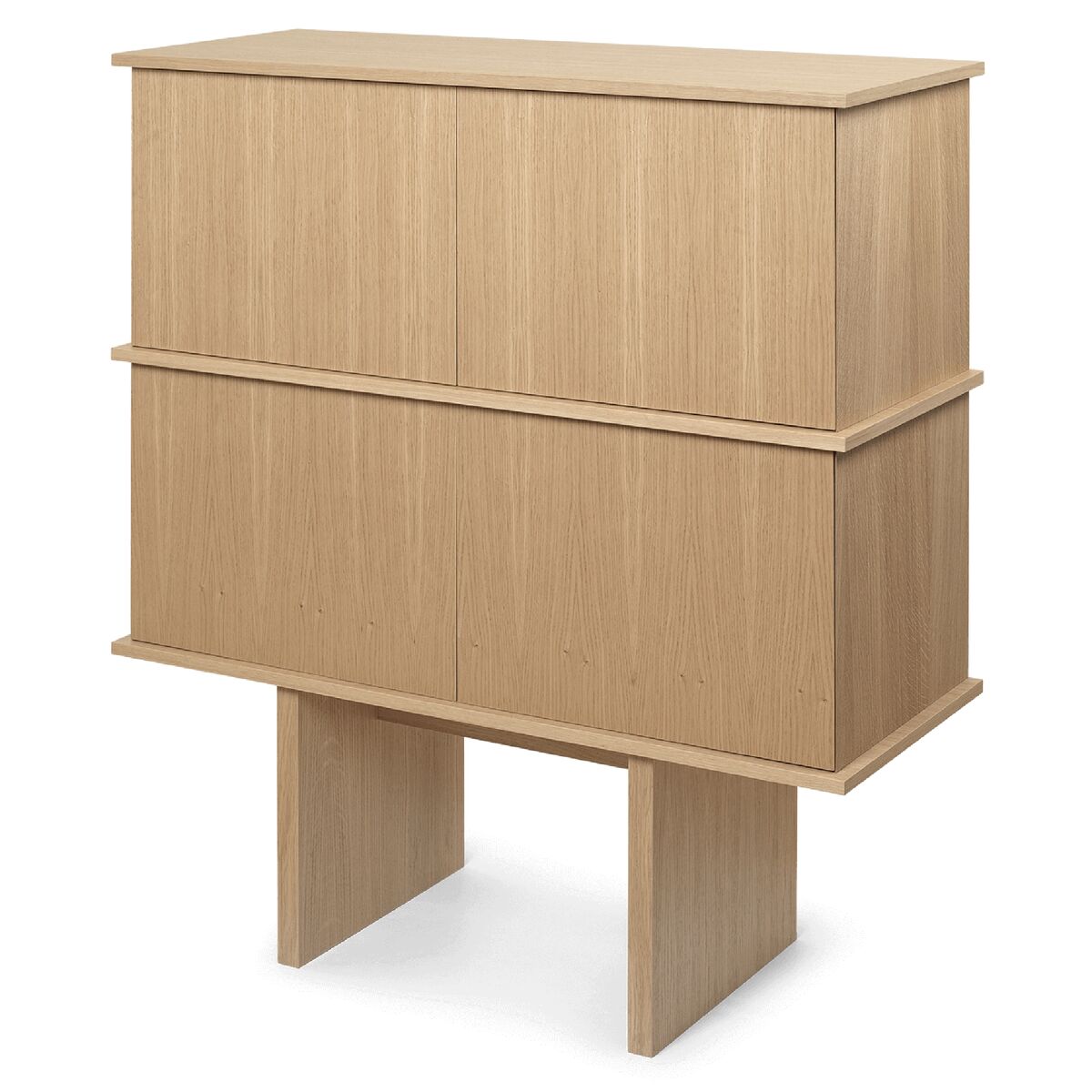 Stelzen-Sideboard, Doppelt, Natureiche