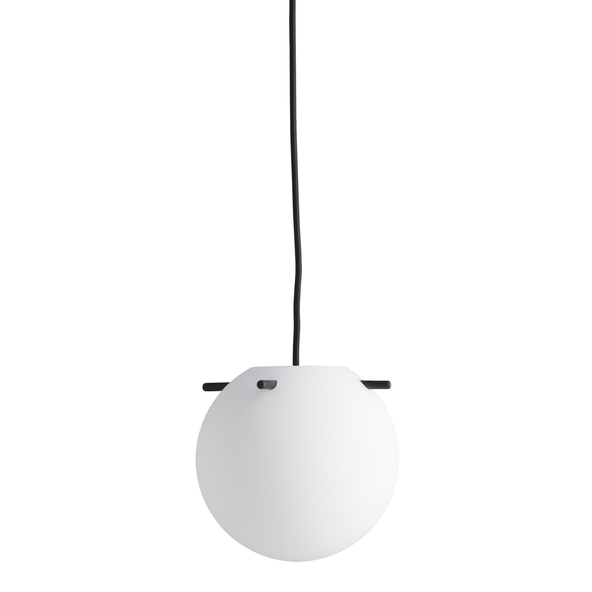Koi Suspension Ø19 Blanc Opale/ Noir Noirs