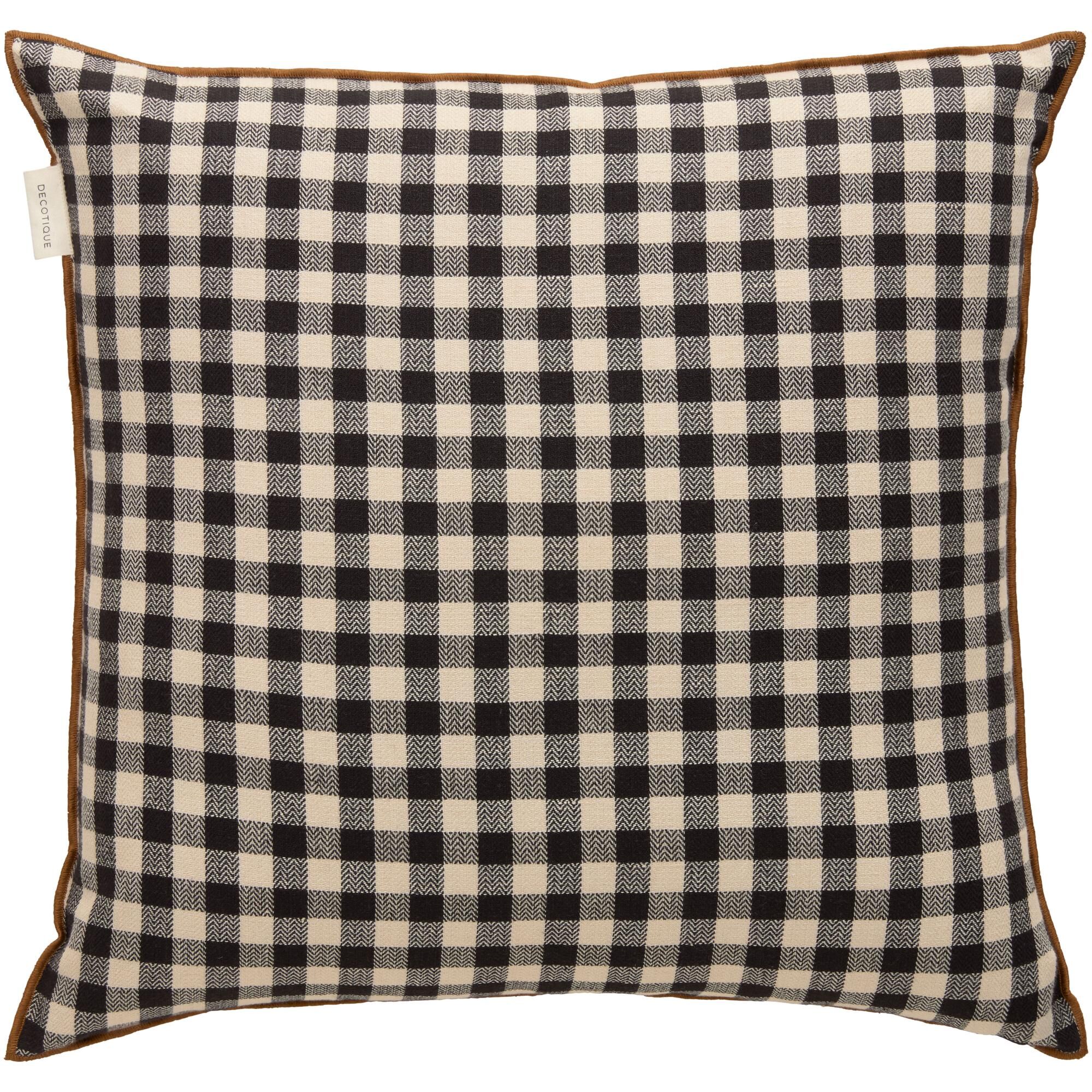 Outline Check Coussin 50x50 Noir