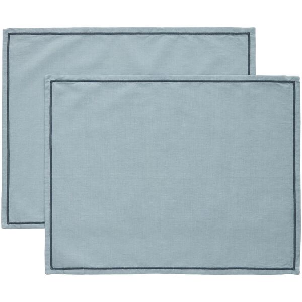 Sienna Placemat 35x45 Set of 2 Dusty Blue